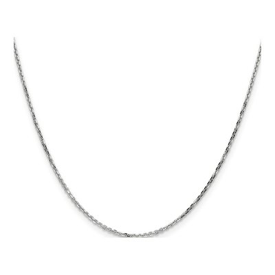 10K White Gold 1.4mm Diamond-Cut Round Open Cable Chain – view 2