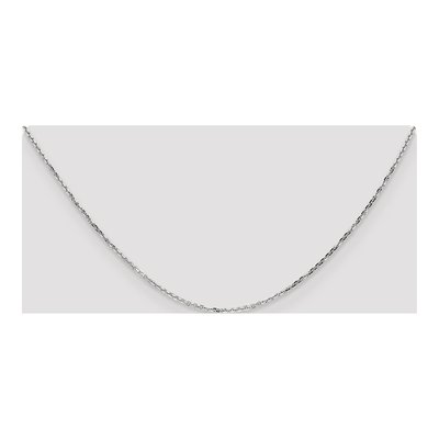 10K White Gold 1.4mm Diamond-Cut Round Open Cable Chain – view 4