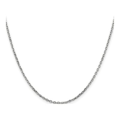10K White Gold 1.8mm Diamond-Cut Round Open Cable Chain – view 2