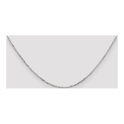 10K White Gold 1.8mm Diamond-Cut Round Open Cable Chain – view 4