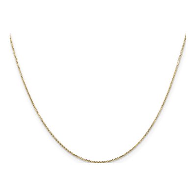 10K Yellow Gold 0.8mm Diamond-Cut Round Open Cable Chain – view 2