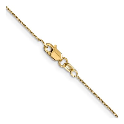 10K Yellow Gold 0.8mm Diamond-Cut Round Open Cable Chain – view 3