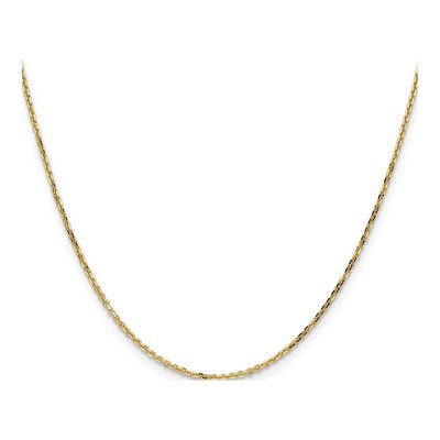 10K Yellow Gold 1.4mm Diamond-Cut Round Open Cable Chain – view 2