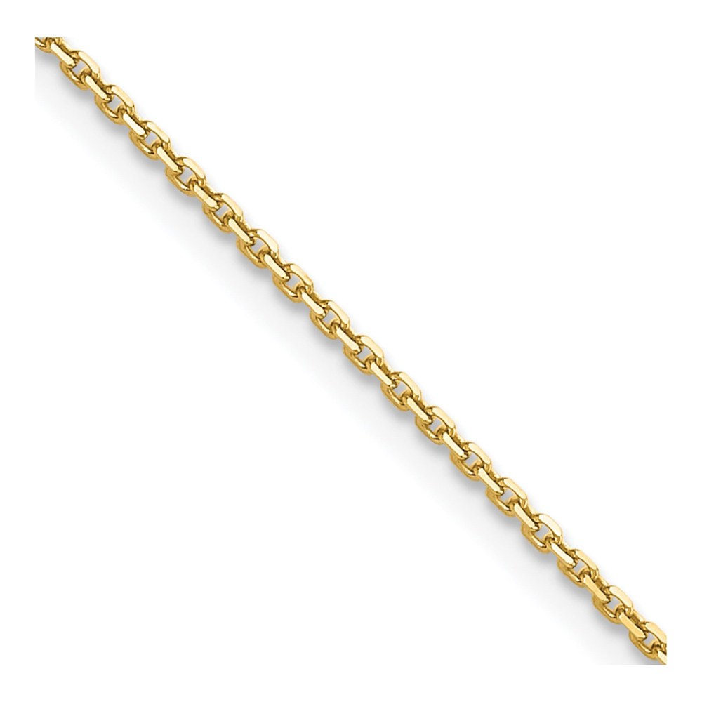 10K 16 Inch 1.4mm Diamond-Cut Round Open Link Cable Chain Necklace with Lobster Clasp
