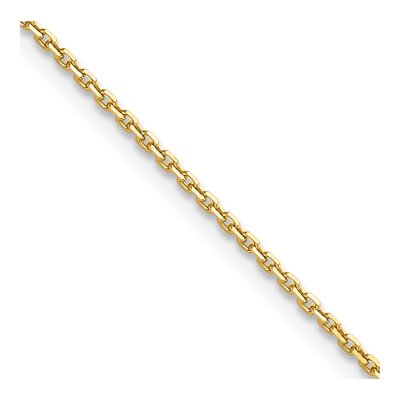 10K Yellow Gold 1.4mm Diamond-Cut Round Open Cable Chain