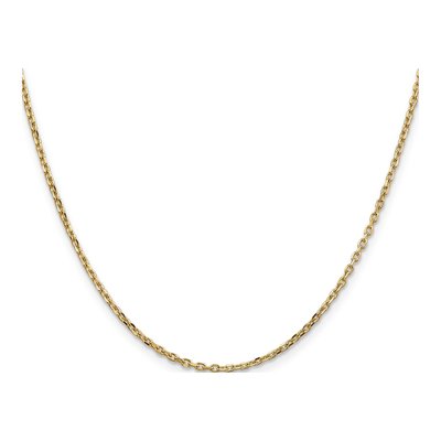 10K Yellow Gold 1.8mm Diamond-Cut Round Open Cable Chain – view 2