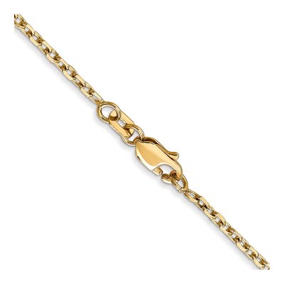 10K Yellow Gold 1.8mm Diamond-Cut Round Open Cable Chain – view 3
