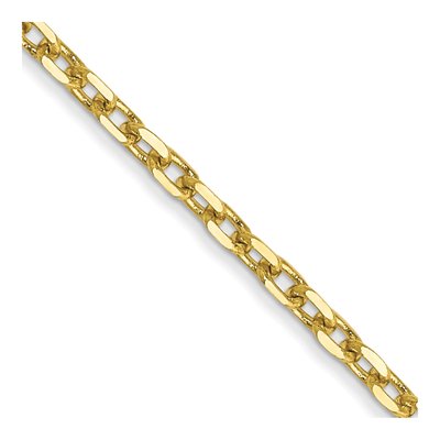 10K Yellow Gold 1.8mm Diamond-Cut Round Open Cable Chain