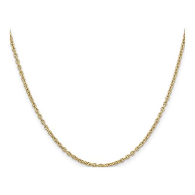 10K Yellow Gold 2mm Round Open Cable Chain – view 2