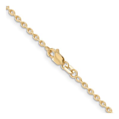 10K Yellow Gold 2mm Round Open Cable Chain – view 3