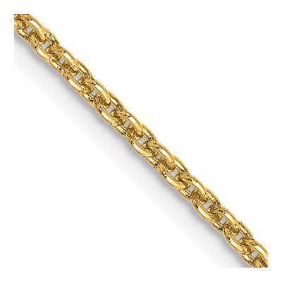 10K Yellow Gold 2mm Round Open Cable Chain