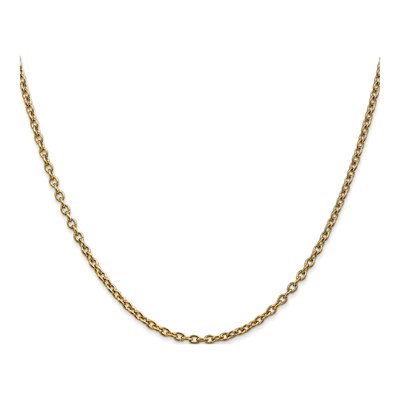 10K Yellow Gold 2.4mm Open Round Cable Chain – view 2