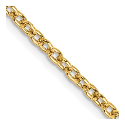 10K Yellow Gold 2.4mm Open Round Cable Chain