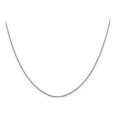10K White Gold 0.9mm Diamond-Cut Round Open Cable Chain – view 2