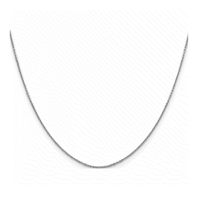 10K White Gold 0.9mm Diamond-Cut Round Open Cable Chain – view 3