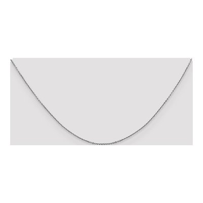 10K White Gold 0.9mm Diamond-Cut Round Open Cable Chain – view 4