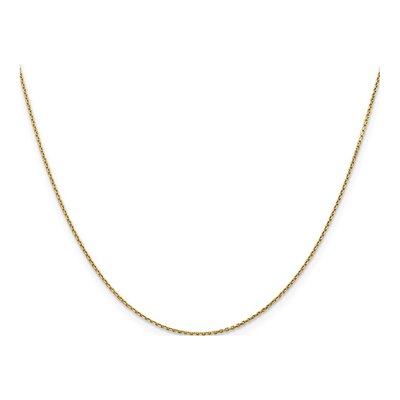 10K Yellow Gold 0.9mm Diamond-Cut Round Open Cable Chain – view 2