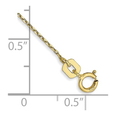 10K Yellow Gold 0.8mm Diamond-Cut Cable Chain Anklet – view 2