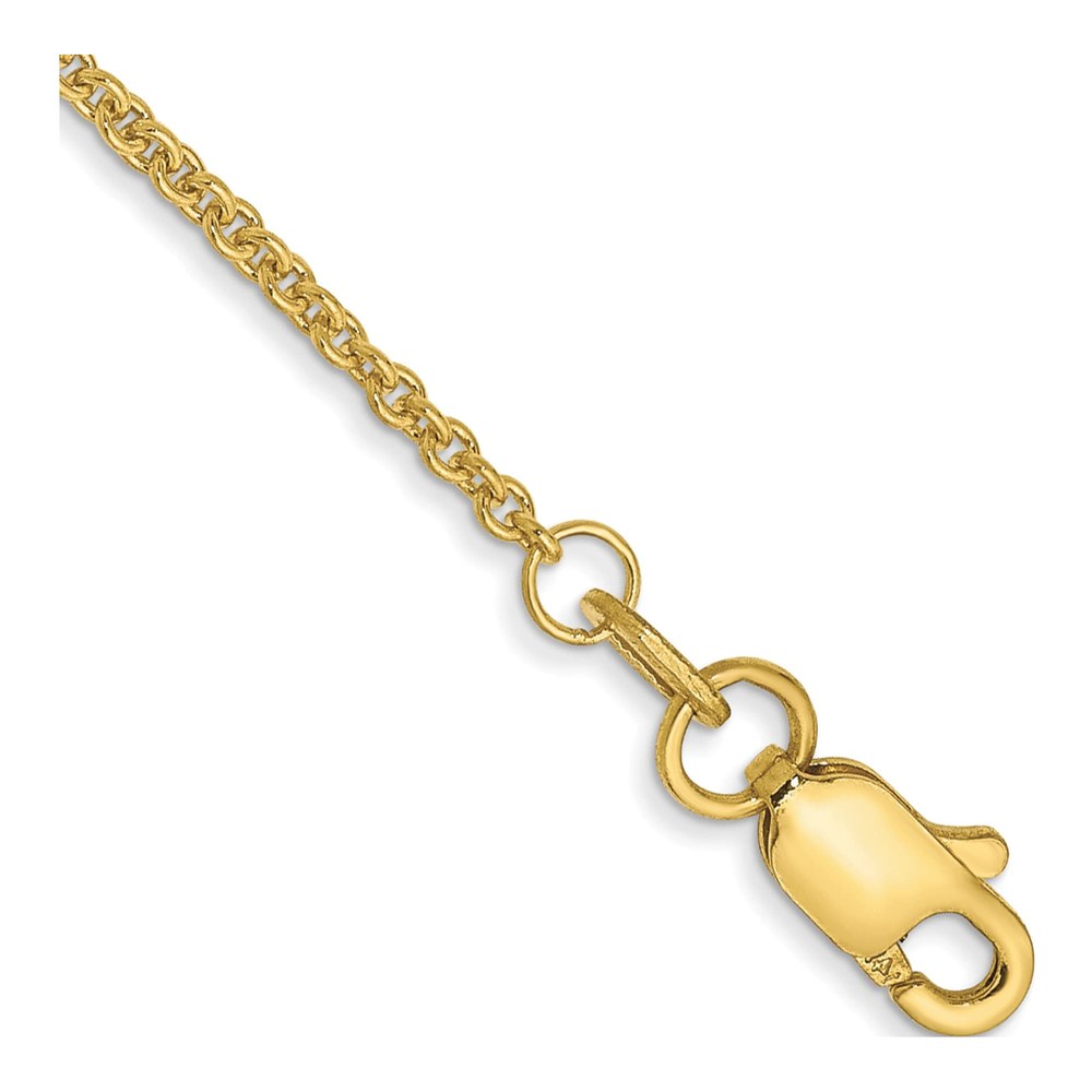 10K Yellow Gold 1.4mm Round Open Cable Chain Anklet