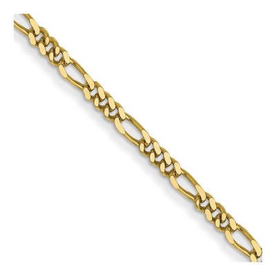 10K Yellow Gold 1.25mm Flat Figaro Chain