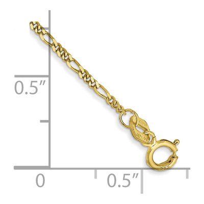 10K Yellow Gold 1.25mm Flat Figaro Chain Bracelet – view 2