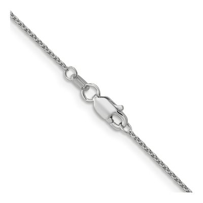 10K White Gold 1mm Round Open Cable Chain – view 3