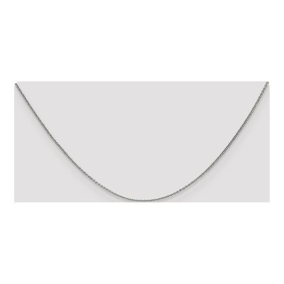 10K White Gold 1mm Round Open Cable Chain – view 4