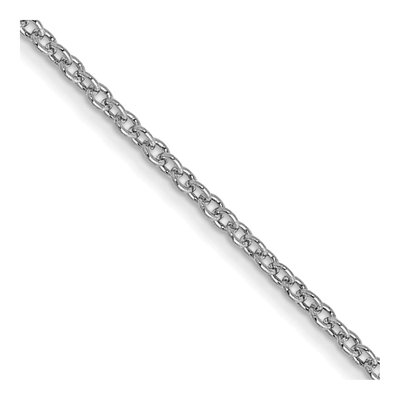 10K White Gold 1mm Round Open Cable Chain