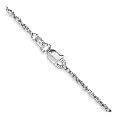 10K White Gold 1.3mm Heavy Rope Chain – view 3