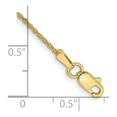 10K Yellow Gold 1.2mm Parisian Wheat Chain Bracelet – view 2