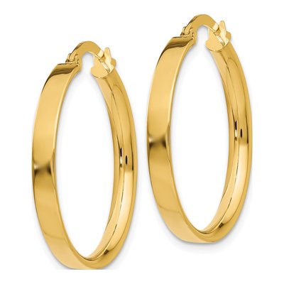 10K Yellow Gold 21mm Medium Hoop Earrings – view 3