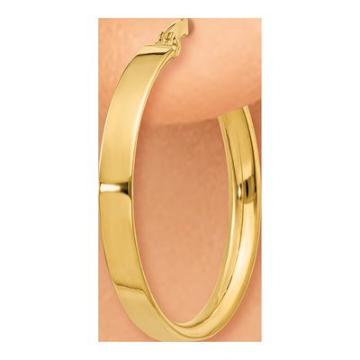 10K Yellow Gold 21mm Medium Hoop Earrings – view 4