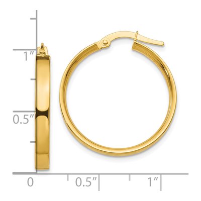 10K Yellow Gold 21mm Medium Hoop Earrings – view 5
