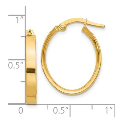 10K Yellow Gold Oval Hoop Earrings – view 5