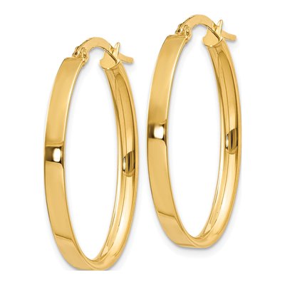 10K Yellow Gold Oval Hoop Earrings – view 3