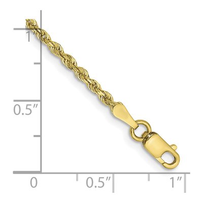 10K Yellow Gold 2mm Diamond-Cut Quadruple Rope Chain Bracelet – view 2