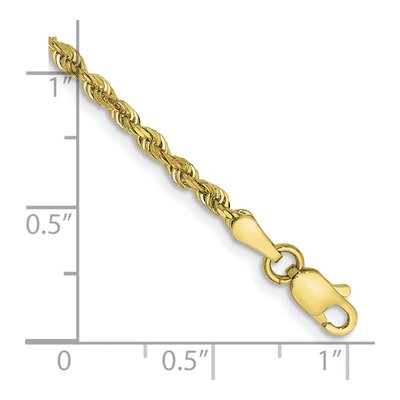 10K Yellow Gold 2.25mm Diamond-Cut Quadruple Rope Chain Bracelet – view 2