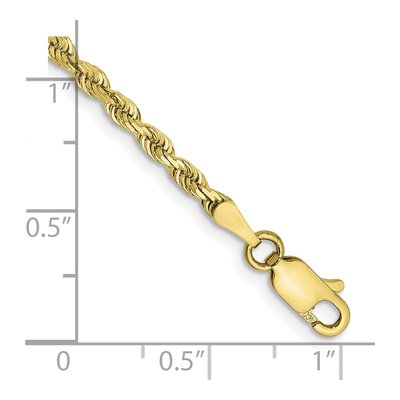 10K Yellow Gold 2.75mm Diamond-Cut Quadruple Rope Chain Bracelet – view 2