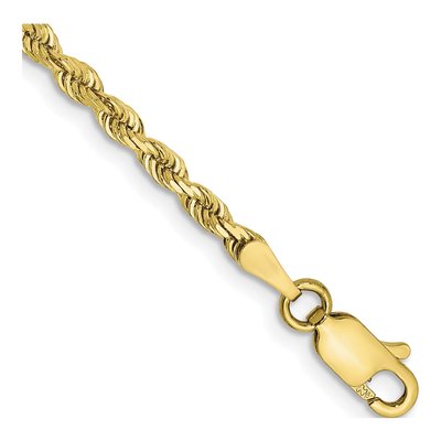 10K Yellow Gold 2.75mm Diamond-Cut Quadruple Rope Chain Bracelet