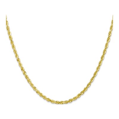 10K Yellow Gold 3mm Diamond-Cut Quadruple Rope Chain – view 2
