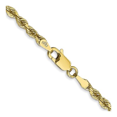 10K Yellow Gold 3mm Diamond-Cut Quadruple Rope Chain – view 3