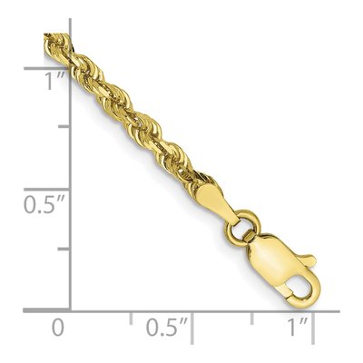 10K Yellow Gold 3mm Diamond-Cut Quadruple Rope Chain Bracelet – view 2