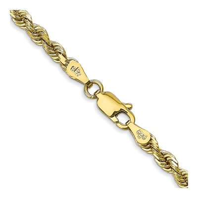 10K Yellow Gold 3.35mm Quadruple Rope Chain, 24 in – view 3