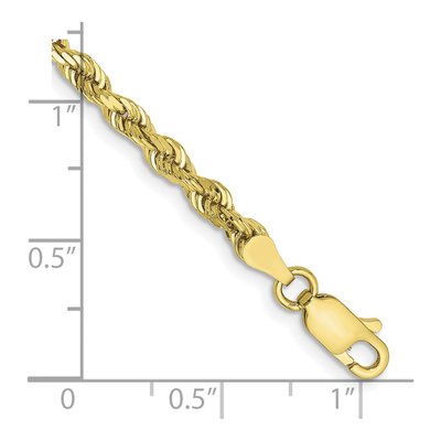 10K Yellow Gold 3.35mm Diamond-Cut Quadruple Rope Chain Bracelet – view 2
