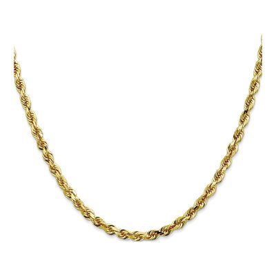10K Yellow Gold 4mm Diamond-Cut Quadruple Rope Chain – view 3