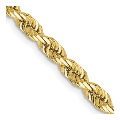 10K Yellow Gold 4mm Diamond-Cut Quadruple Rope Chain