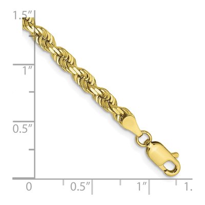 10K Yellow Gold 4mm Diamond-Cut Quadruple Rope Chain Bracelet – view 2