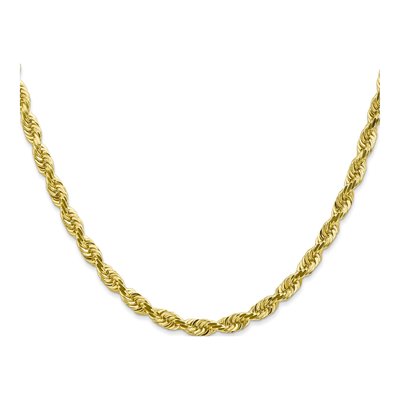 10K Yellow Gold 4.5mm Diamond-Cut Quadruple Rope Chain – view 2