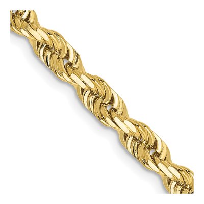 10K Yellow Gold 4.5mm Diamond-Cut Quadruple Rope Chain