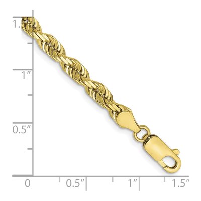 10K Yellow Gold 4.5mm Diamond-Cut Quadruple Rope Chain Bracelet – view 2
